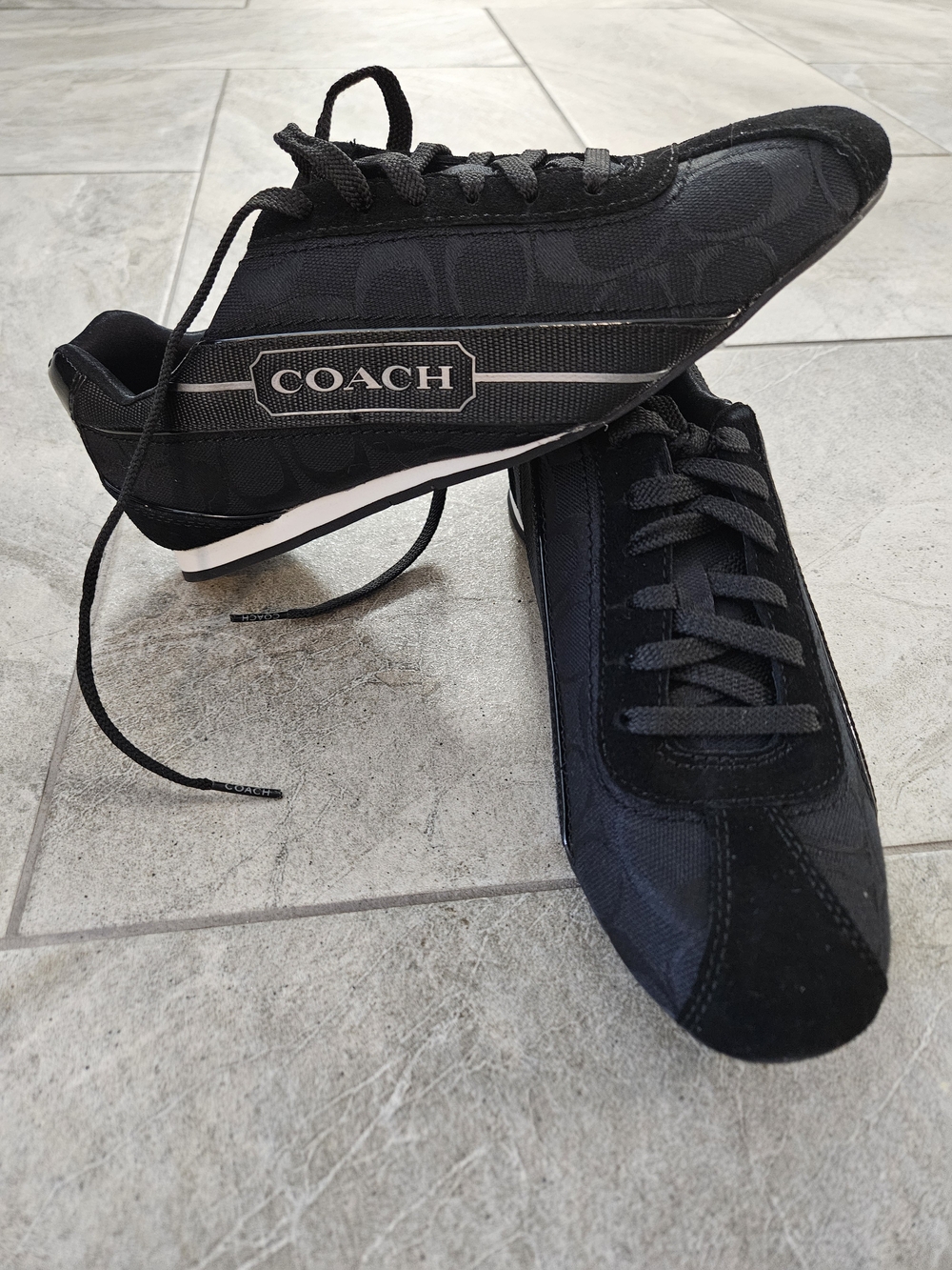 COACH Black Signature Logo Sneakers